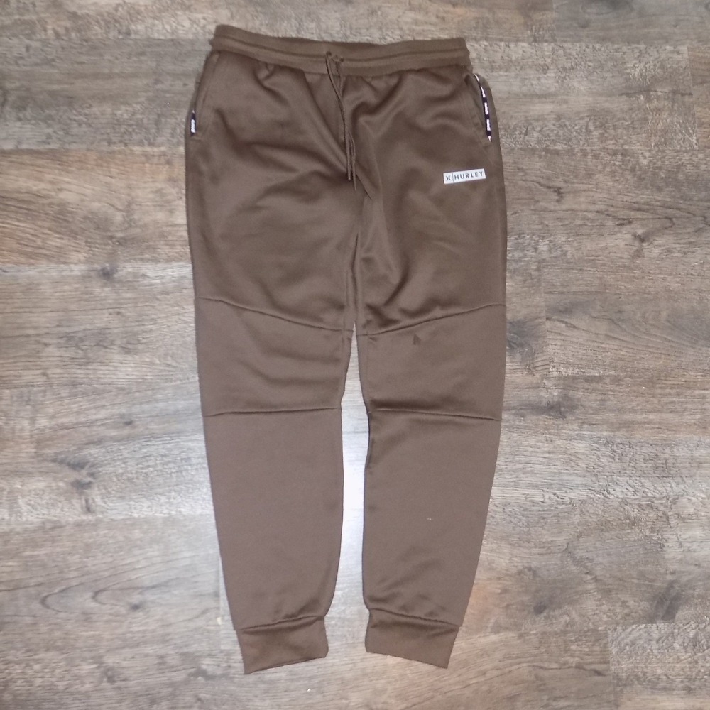 Hurley Joggers Mens Large Brown Tapered Athletic Sweatpants